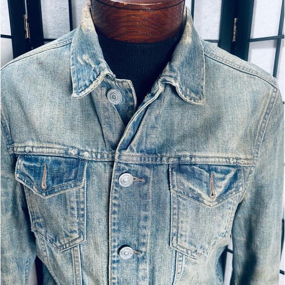 AllSaints Distressed Denim Trucker Jacket - Picture 2 of 10